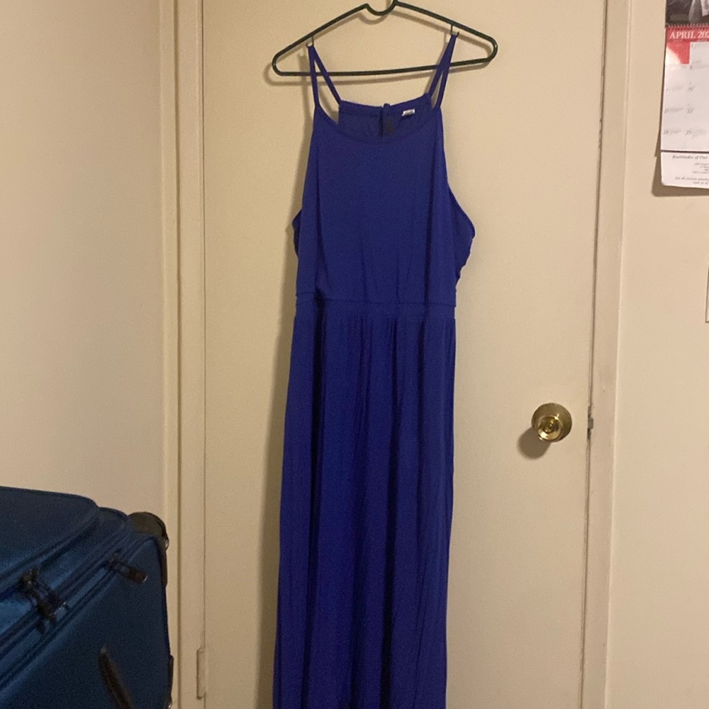 Old Navy blue dress, spaghetti straps, casual